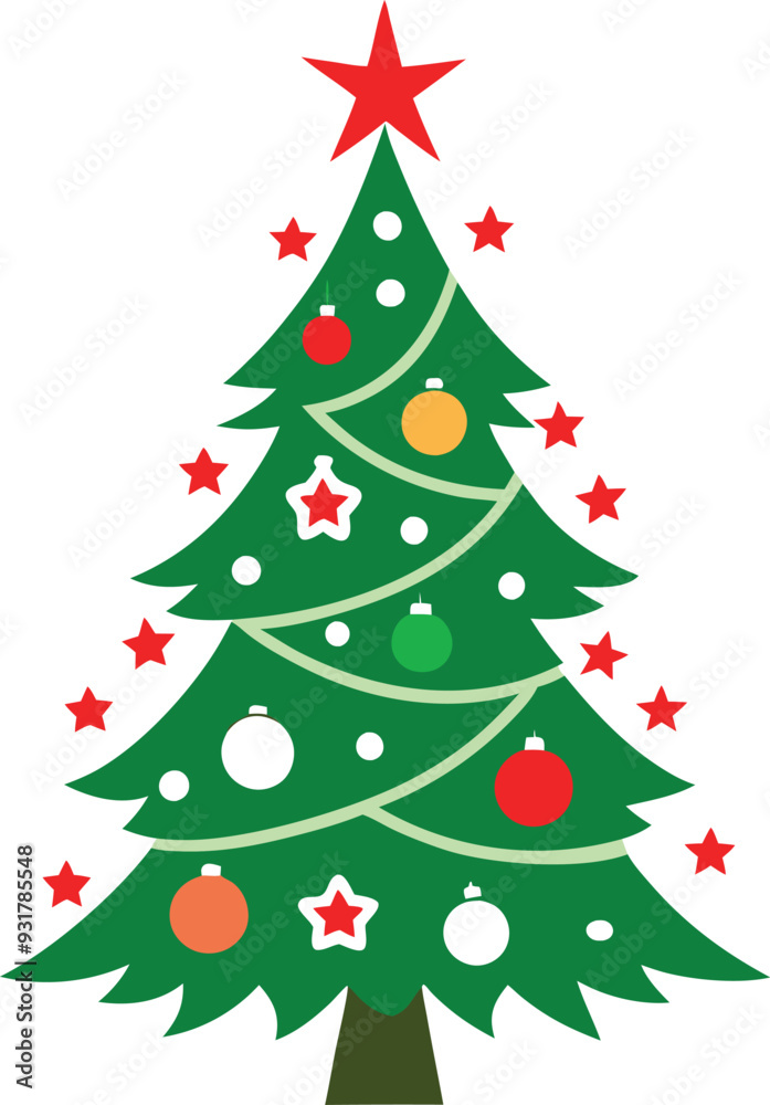 Christmas tree vector illustration design graphic Art. Christmas tree vector illustration design graphic Art.