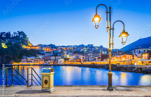 Parga, Greece. Beautiful colorful coastal town in Epirus, Greek Ionian Sea.