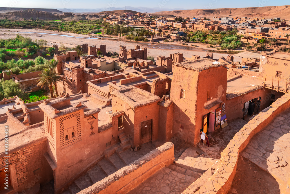 Ait Ben-Haddou, Morocco. High Atlas mountains beautiful village in North Africa.