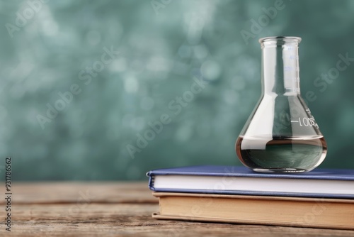 Obraz na płótnie Textbooks for a science class, showcasing specialization and learning selective focus science education vibrant Overlay science lab backdrop w salonie