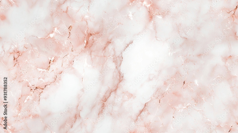 Fototapeta premium Light Pink Marble Texture with Rose Gold Veins Seamless Design