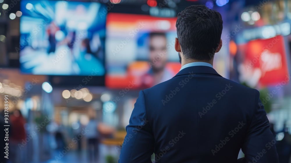 Professional individual presenting a news message with advertising content, newscaster working in studio. Professional individual presenting a news message with advertising content, newscaster working in studio.