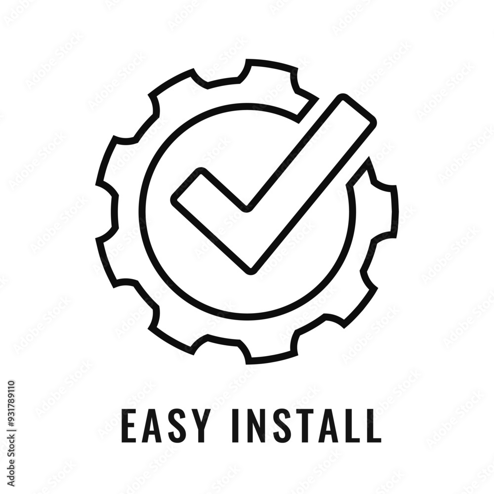 Easy to install vector line icon