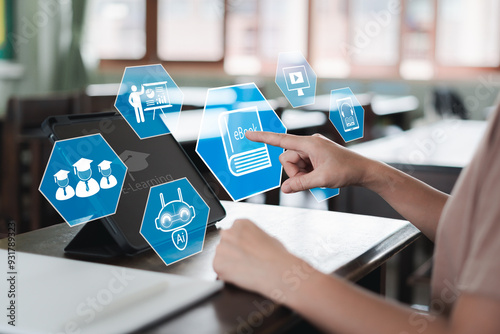 Modern learning technology with AI on Internet Worldwide concept, Online learning in the provinces, Media Education, Developing skills for success, Equal education without borders