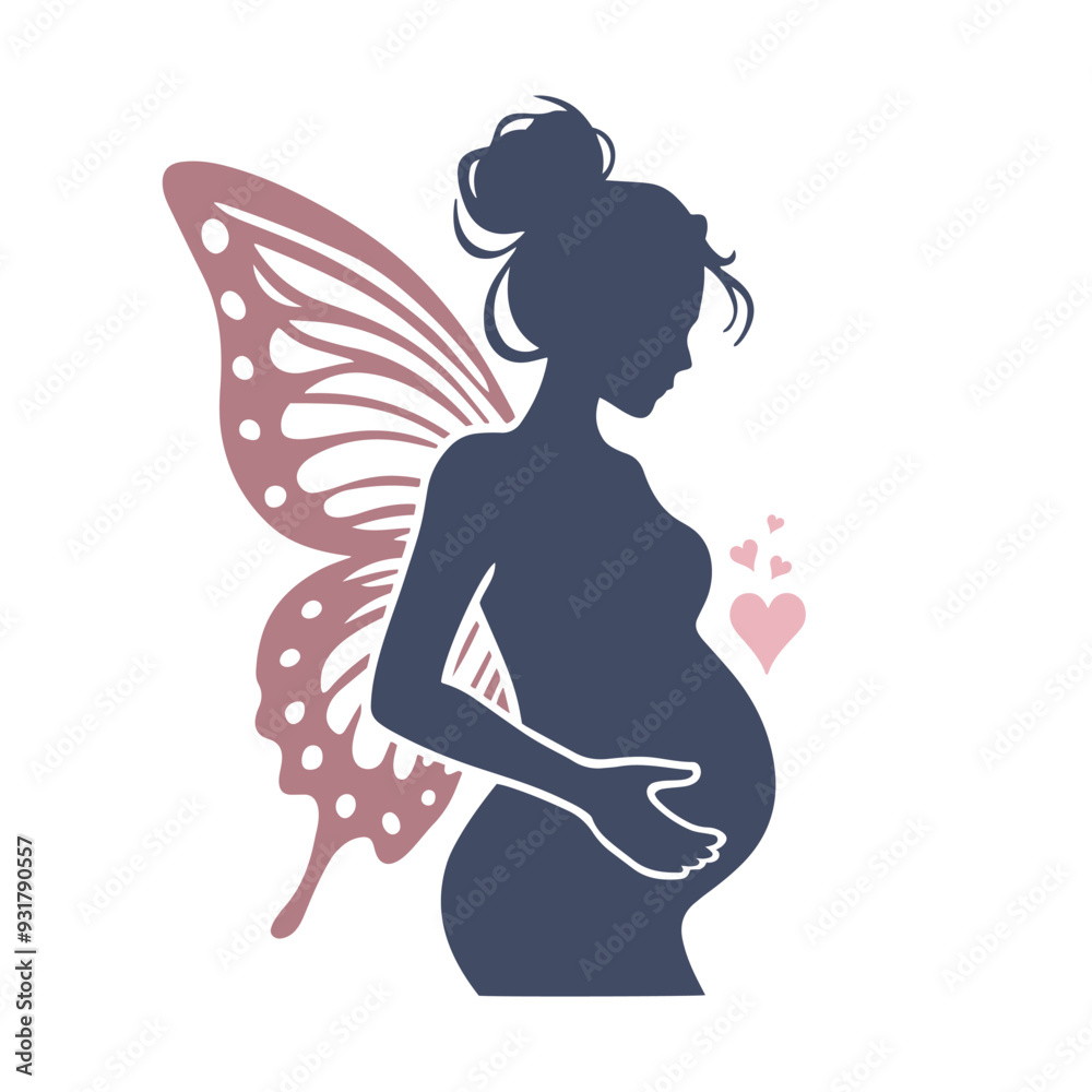 Pregnant woman silhouette. The beauty of pregnancy concept. Vector illustration. Pregnant woman silhouette. The beauty of pregnancy concept. Vector illustration.
