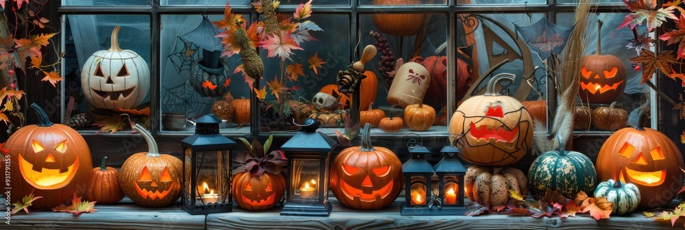 Halloween decoration display for autumn