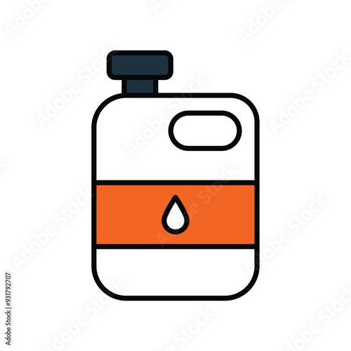 oil bottle color line icon with white background vector stock illustration