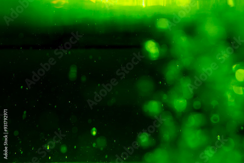 Concept Green Sparkling Lights Festive bokeh abstract Christmas twinkled bright bokeh defocused