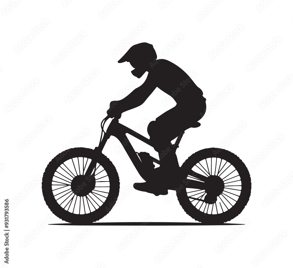 Obraz premium silhouette of a person riding a bike