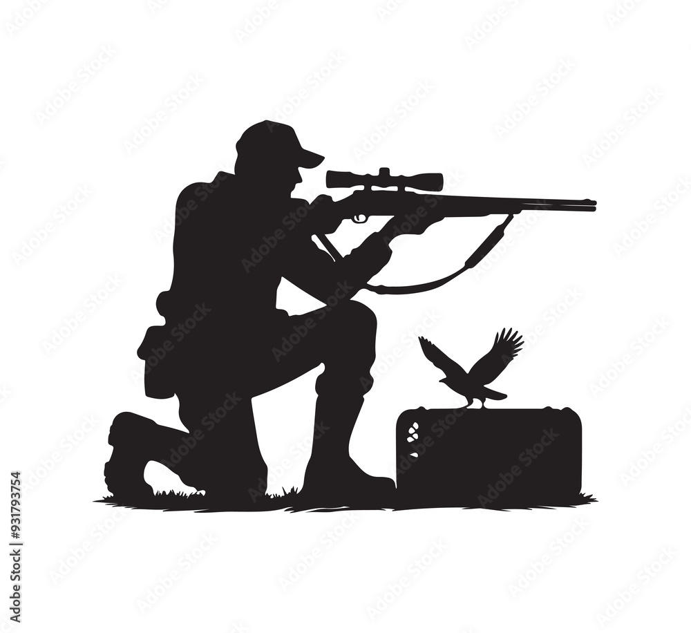 silhouette of a person with a gun