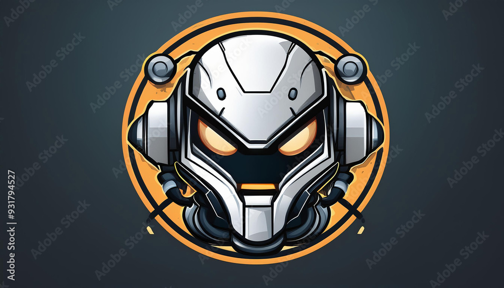 Sleek and Contemporary Mascot Android Symbol.