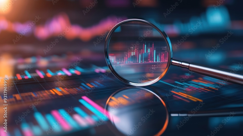 Magnifying Glass Over Data Analysis Magnifying Glass Over Data Analysis