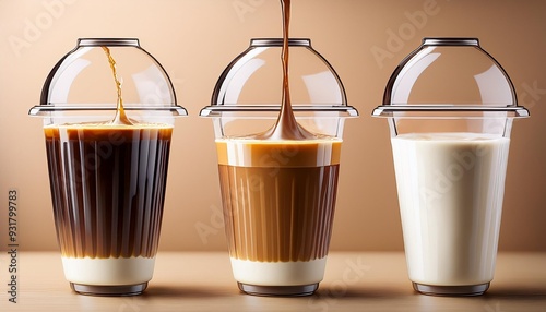 Mild-flavored coffee in cafes and restaurants. photo