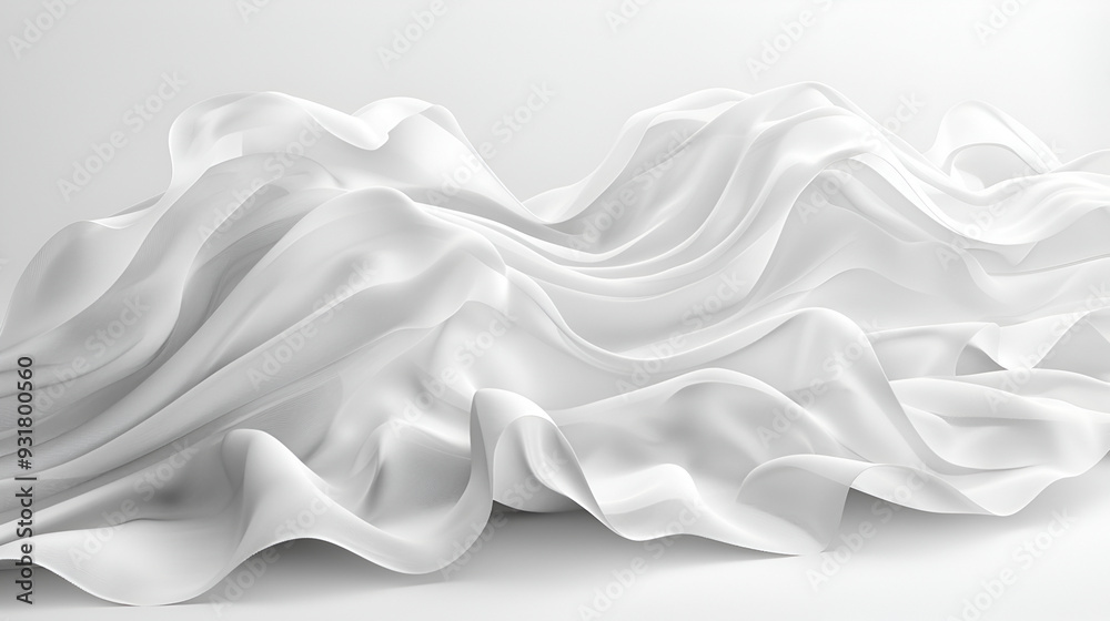 Elegant white background with drapery fabric ,Elegant Waves of Silken Fabric ,White background of gypsum smooth relief waves Elegant white background with drapery fabric ,Elegant Waves of Silken Fabric ,White background of gypsum smooth relief waves
