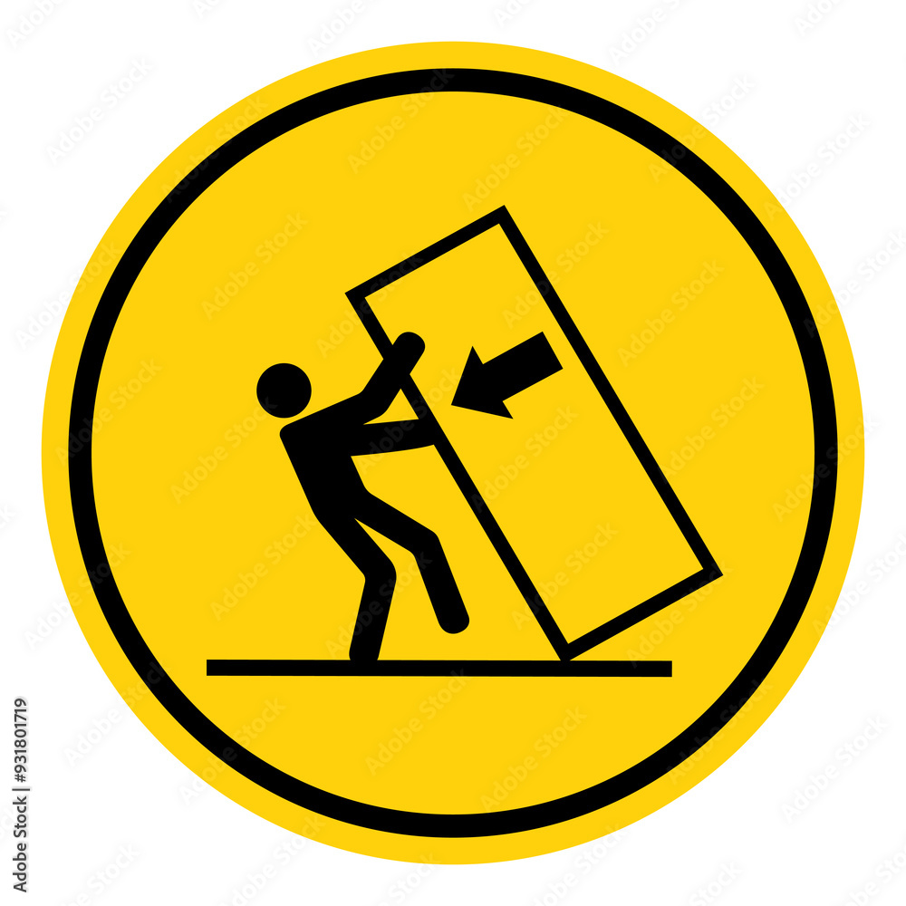 Body Crush Tip over Hazard Symbol Sign, Vector Illustration, Isolate On White Background Label. EPS10 Body Crush Tip over Hazard Symbol Sign, Vector Illustration, Isolate On White Background Label. EPS10