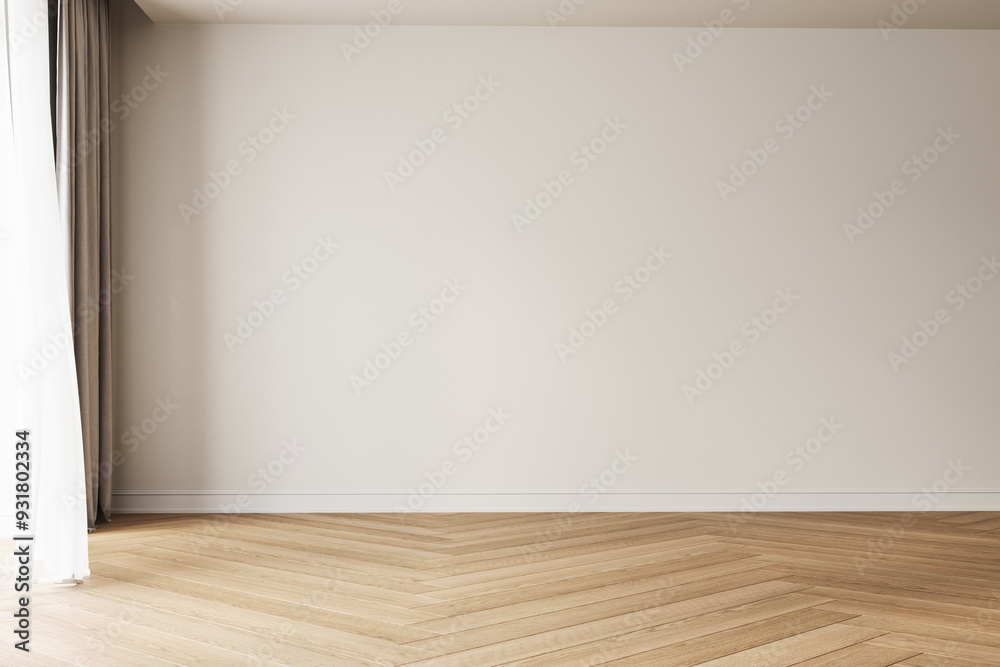 Modern interior design of apartment, empty living room with white wall, panorama. 3d Rendering Modern interior design of apartment, empty living room with white wall, panorama. 3d Rendering