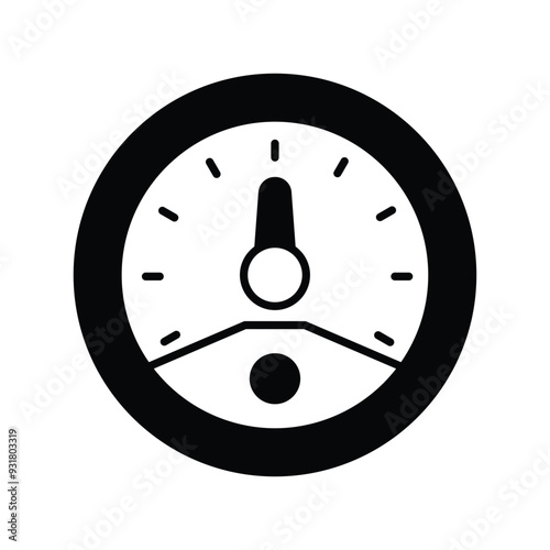 mileage glyph icon with white background vector stock illustration photo