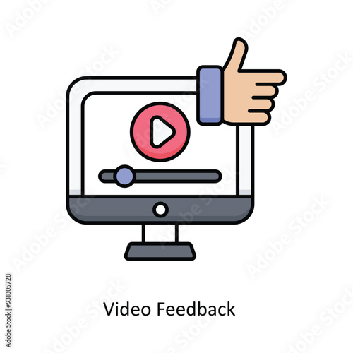 PrintVideo Feedback vector filled outline Icon Design illustration. Smart Home and Technology Symbol on White background EPS 10 File