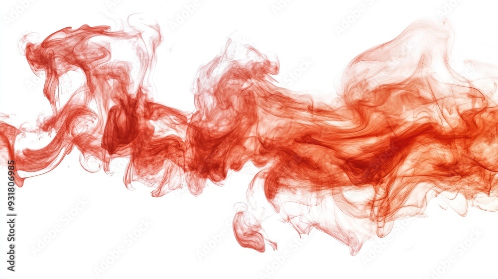 Dynamic red fire flames isolated on white background Dynamic red fire flames isolated on white background