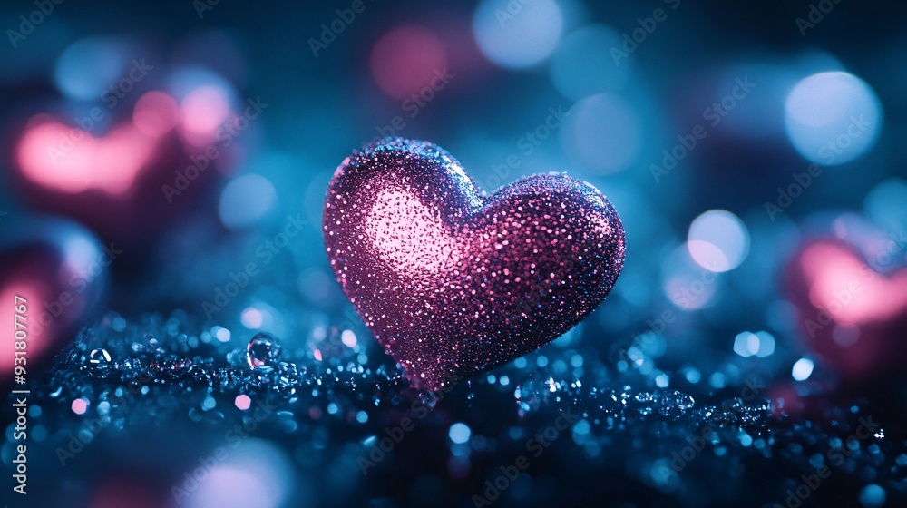 Tiny hearts with a glossy finish on a dark background Tiny hearts with a glossy finish on a dark background