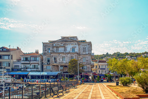 view of the burgazada island town istanbul photo