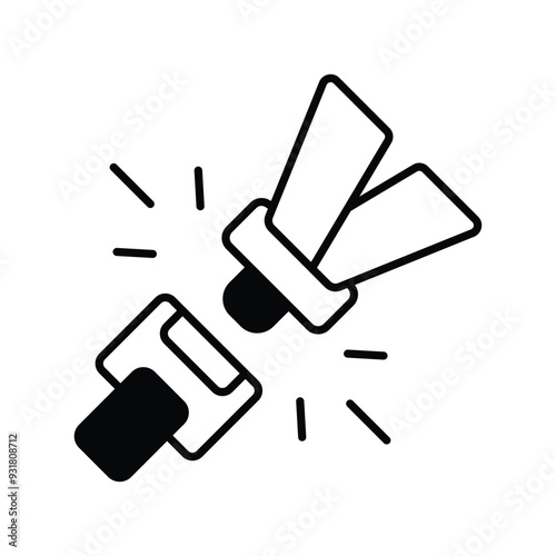seat belt glyph icon with white background vector stock illustration