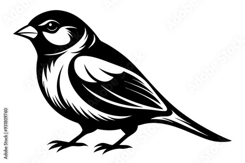 Sparrow silhouette vector illustration