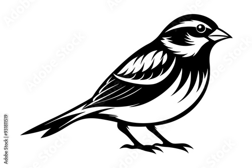 Sparrow silhouette vector illustration