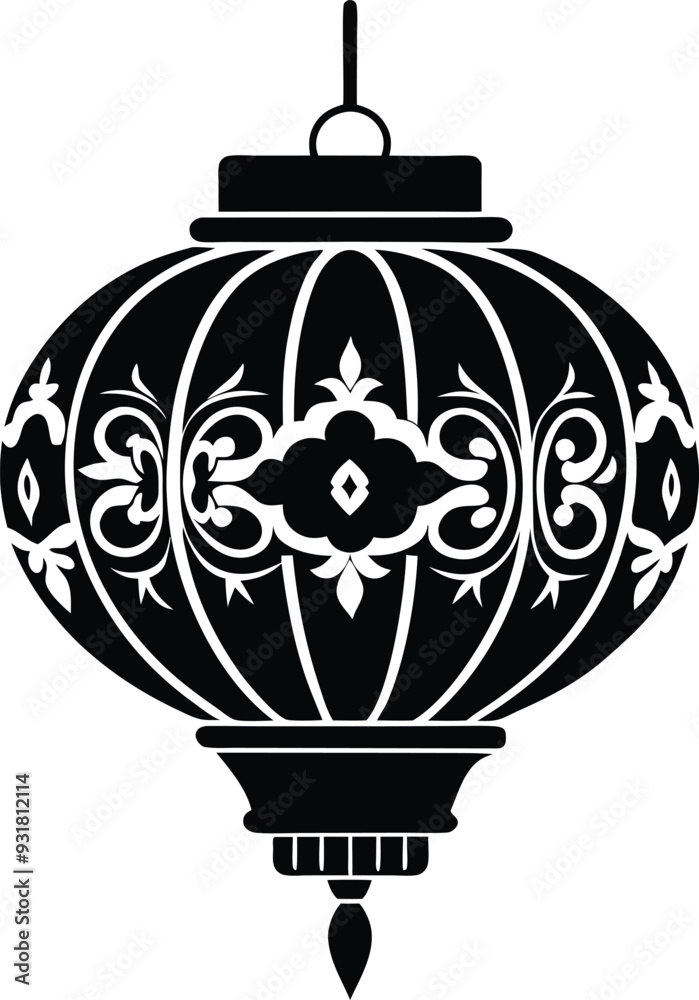 decorative chinese lantern illustration black and white decorative chinese lantern illustration black and white