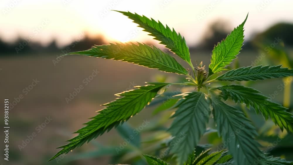 Intimate Shot of CBD Plant Among Field Vegetation Intimate Shot of CBD Plant Among Field Vegetation