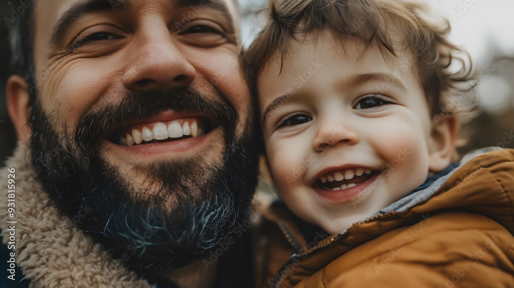 A Happy Family Selfie: A Smiling Boy or Toddler Son Hugs His Dad, Celebrating Fatherhood, Love, and Childhood Together outdoor A Happy Family Selfie: A Smiling Boy or Toddler Son Hugs His Dad, Celebrating Fatherhood, Love, and Childhood Together outdoor