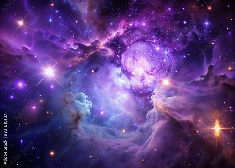 Obraz premium Celestial Nebula (purple+capsule): Cosmic, ethereal, starlit, gaseous, vibrant