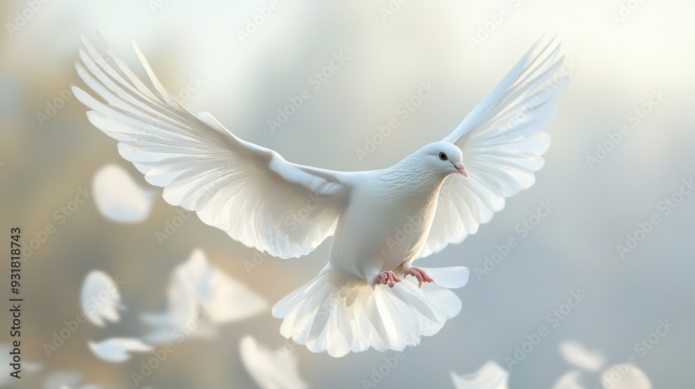 Fototapeta premium White Dove in Flight