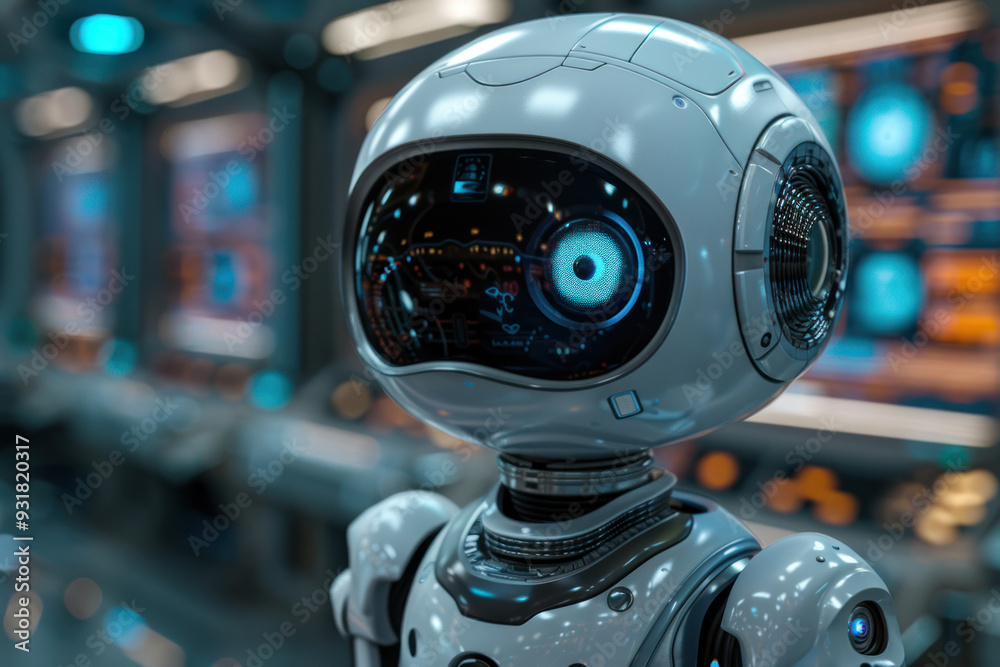 Humanoid AI robots in a diagnostic imaging lab Humanoid AI robots in a diagnostic imaging lab