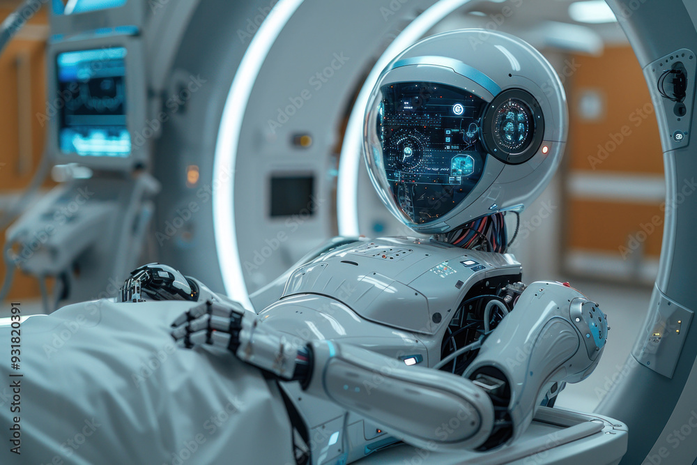 AI robots analyzing patient diagnostics AI robots analyzing patient diagnostics