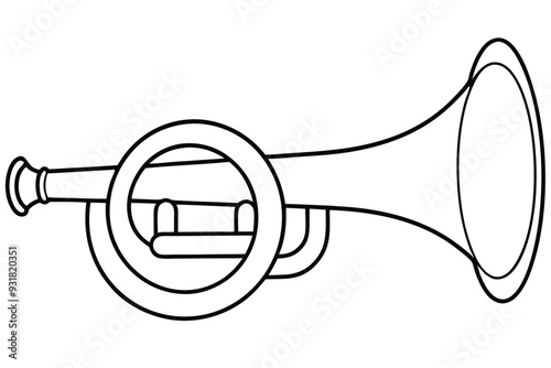 A Brass horn line art vector illustration