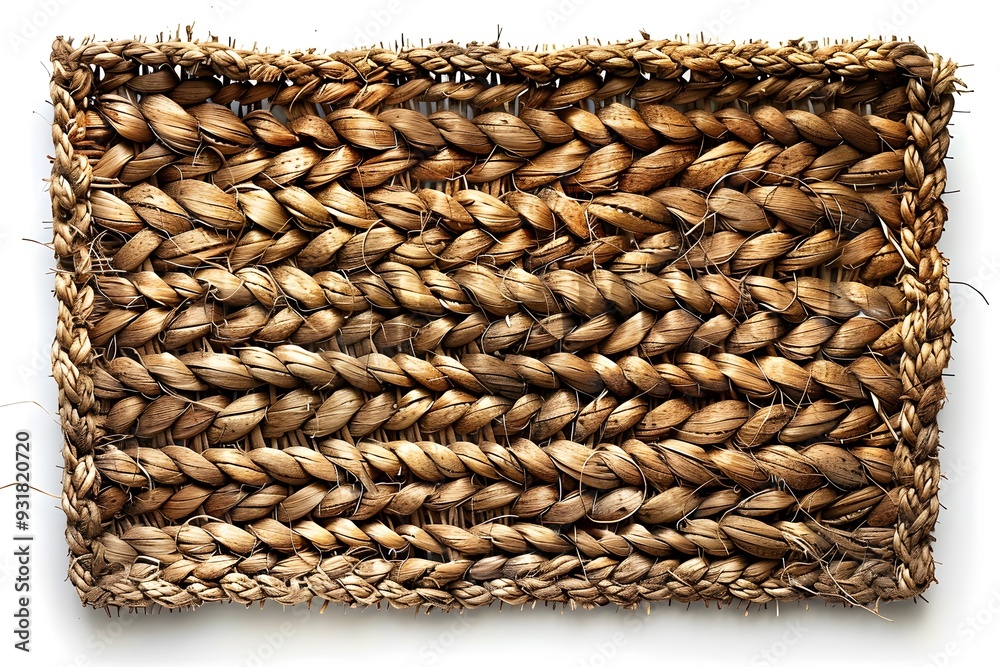 Obraz premium Handcrafted Natural Fiber Mat with Intricate Braided Design