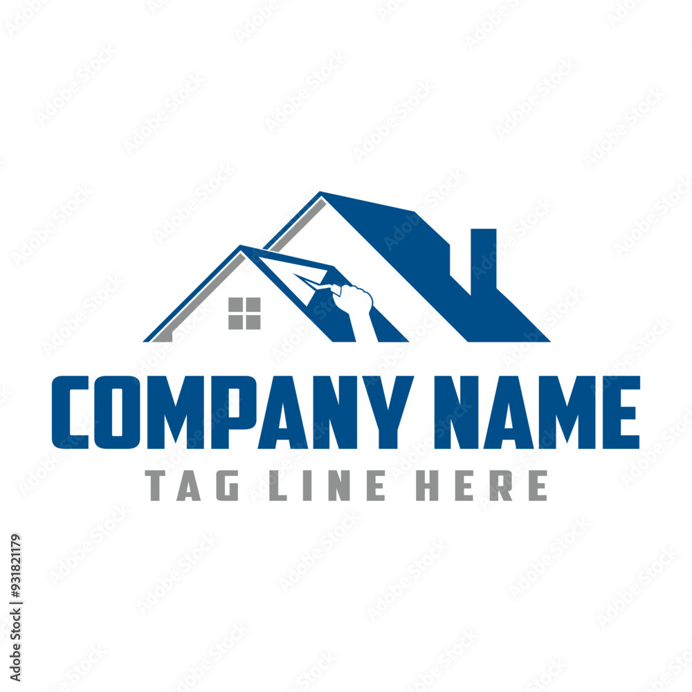 Real estate Plastering logo design Real estate Plastering logo design