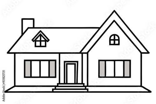 A House line art vector illustration