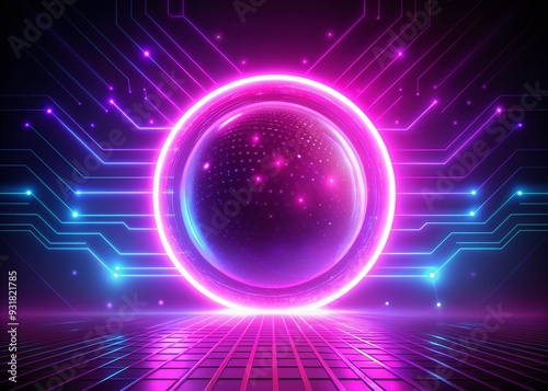 Cyberpunk Neon Dot: Futuristic, atmospheric, electric, pink, glowing