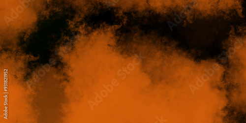 Beautiful dark orange Grunge watercolor spot hand painted background. Tangerine Fog orange smoke color isolated background. red and beautiful hues of yellow. powder explosion of the moon.