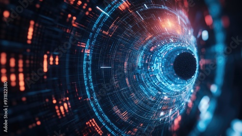 Wallpaper Mural Radiant digital circle with a futuristic design, set against a dark background, embodying the concept of big data. Torontodigital.ca