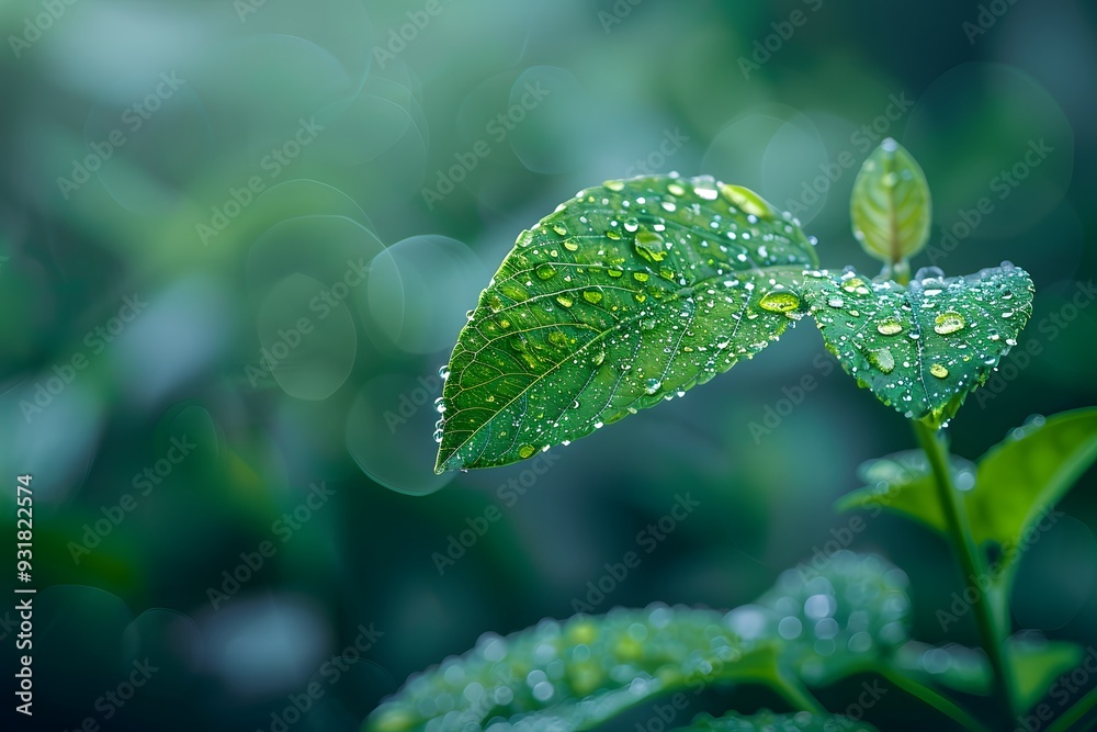Dew-Kissed Leaves Glimmering in Soft Light Dew-Kissed Leaves Glimmering in Soft Light