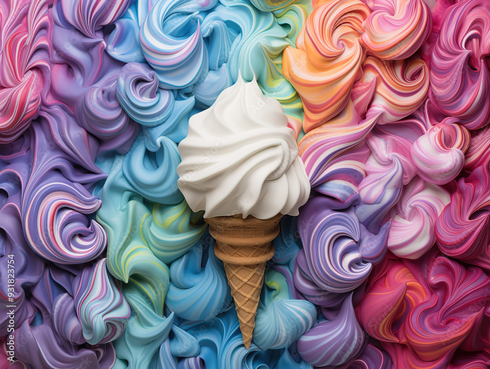 Luxurious Delicious ice cream cones Luxurious Delicious ice cream cones