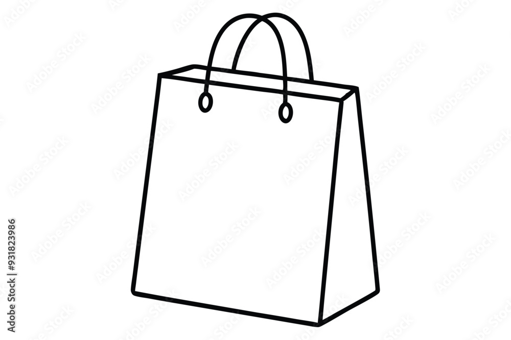 A Shopping bag line art vector illustration A Shopping bag line art vector illustration