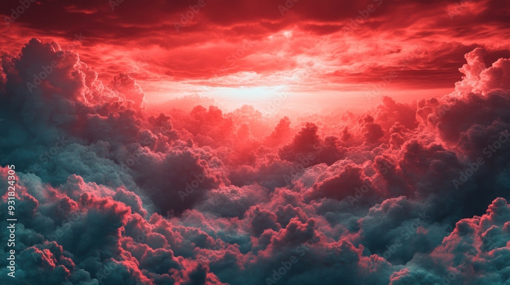 Crimson Cloudscape: A Symphony of Color Crimson Cloudscape: A Symphony of Color