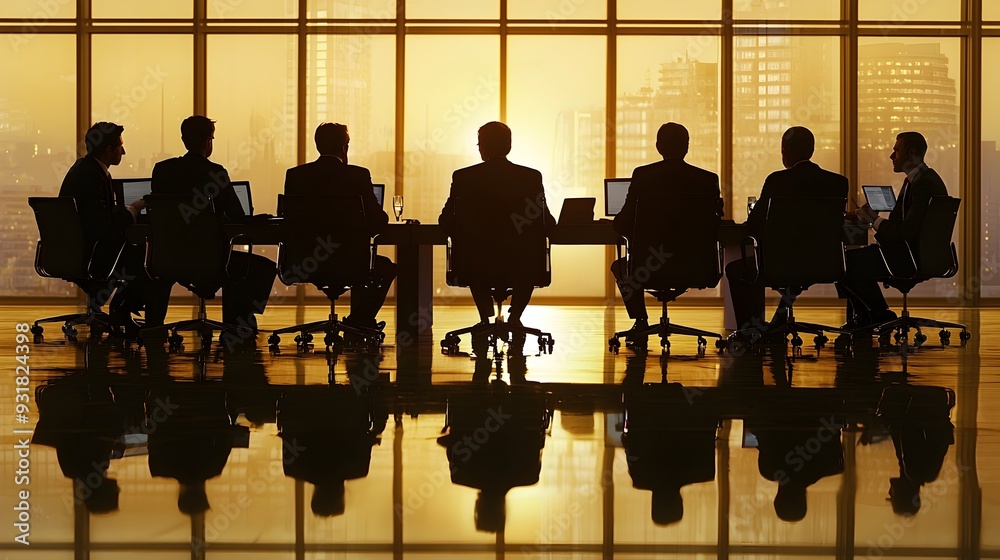 High-Level Corporate Executive Board Meeting in Formal Business Attire High-Level Corporate Executive Board Meeting in Formal Business Attire