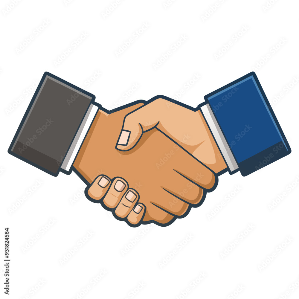 Flat Style Background of a Business Handshake Flat Style Background of a Business Handshake