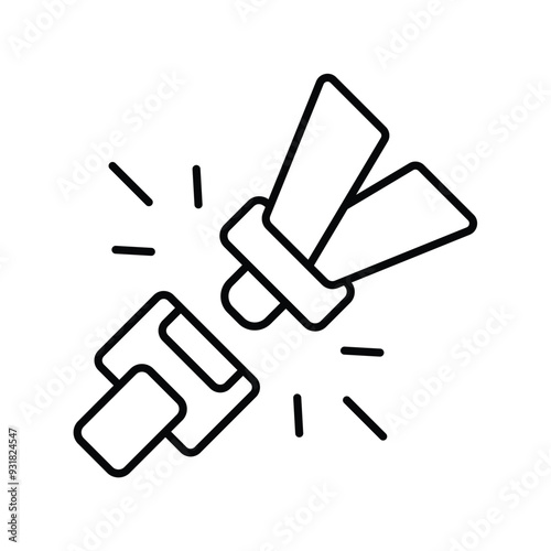 seat belt line icon with white background vector stock illustration