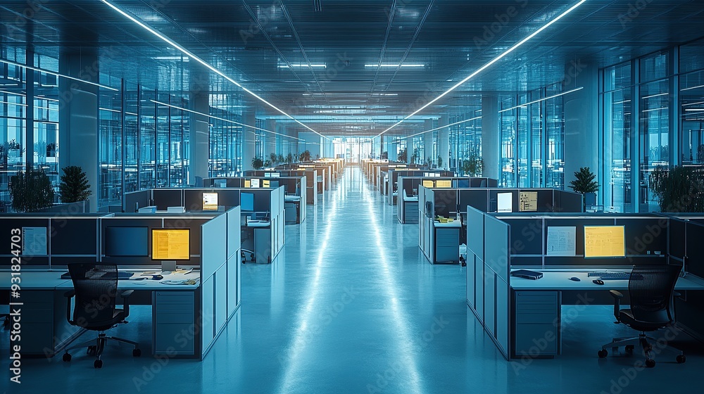 Office Workspace with Symmetry Office Workspace with Symmetry